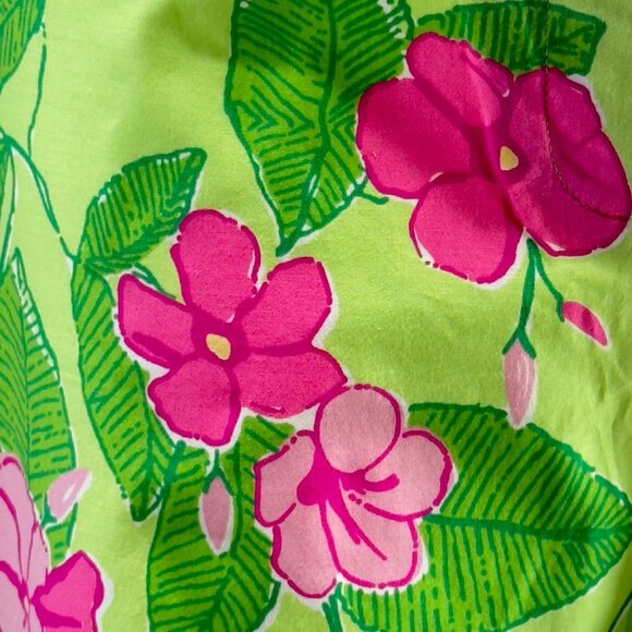 Lilly Pulitzer Pink Green Floral Print Cotton & Spandex Women's Pants Size 8 - Picture 11 of 15